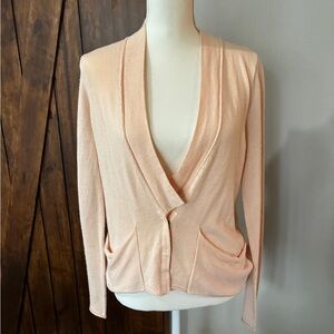 Free People Women's Knit Cardigan Sweater, Cottage Core Boho S - Creamy Blush